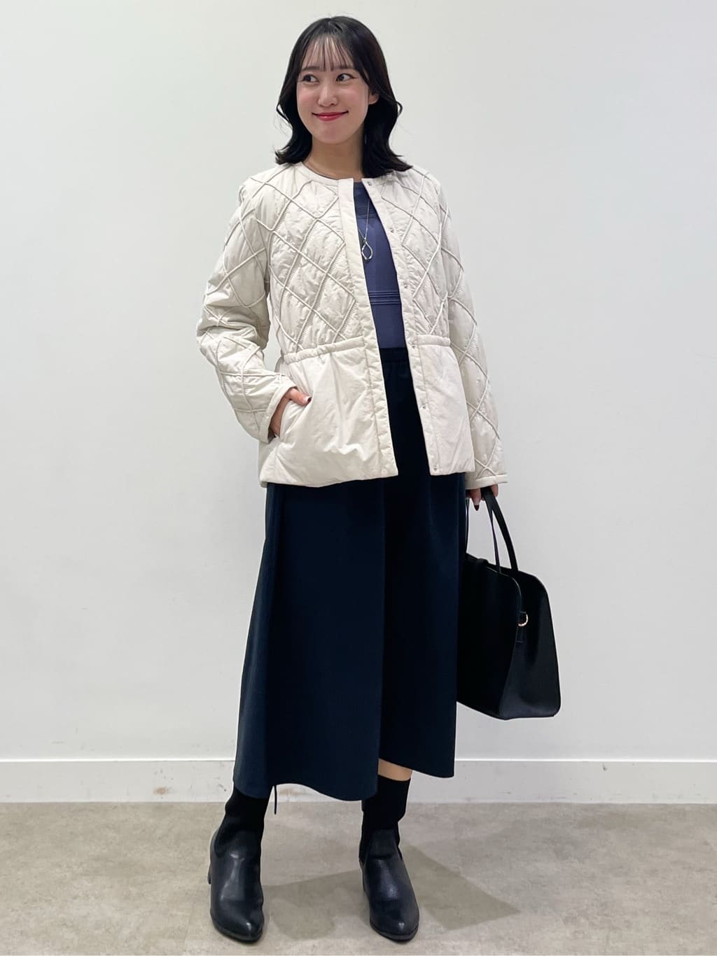 yukariさんの「Reflect｜【気軽な羽織に◎】中綿キルティングショートコート」を使ったコーディネート