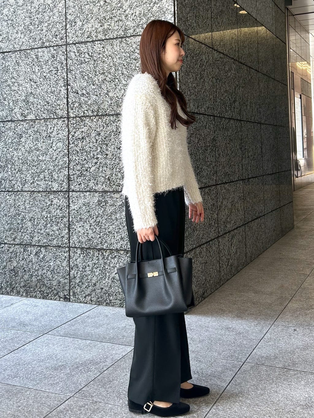 Risaさんの「OPAQUE.CLIP｜シャギーラメニット【洗濯機OK】」を使ったコーディネート