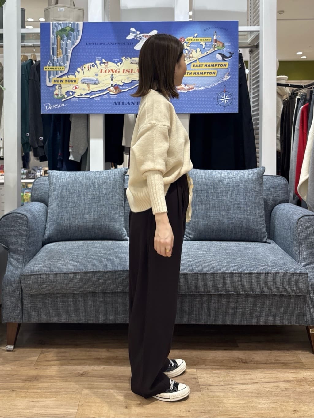 risaさんの「Dessin｜【洗える】クルーネックワイドニット」を使ったコーディネート