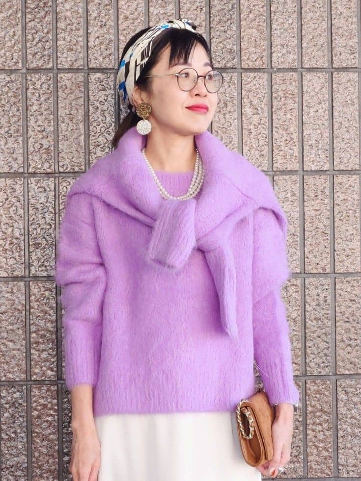MUTSUKOさんの「UNTITLED｜【ゆったり】アルパカ混シャギー カーディガン」を使ったコーディネート