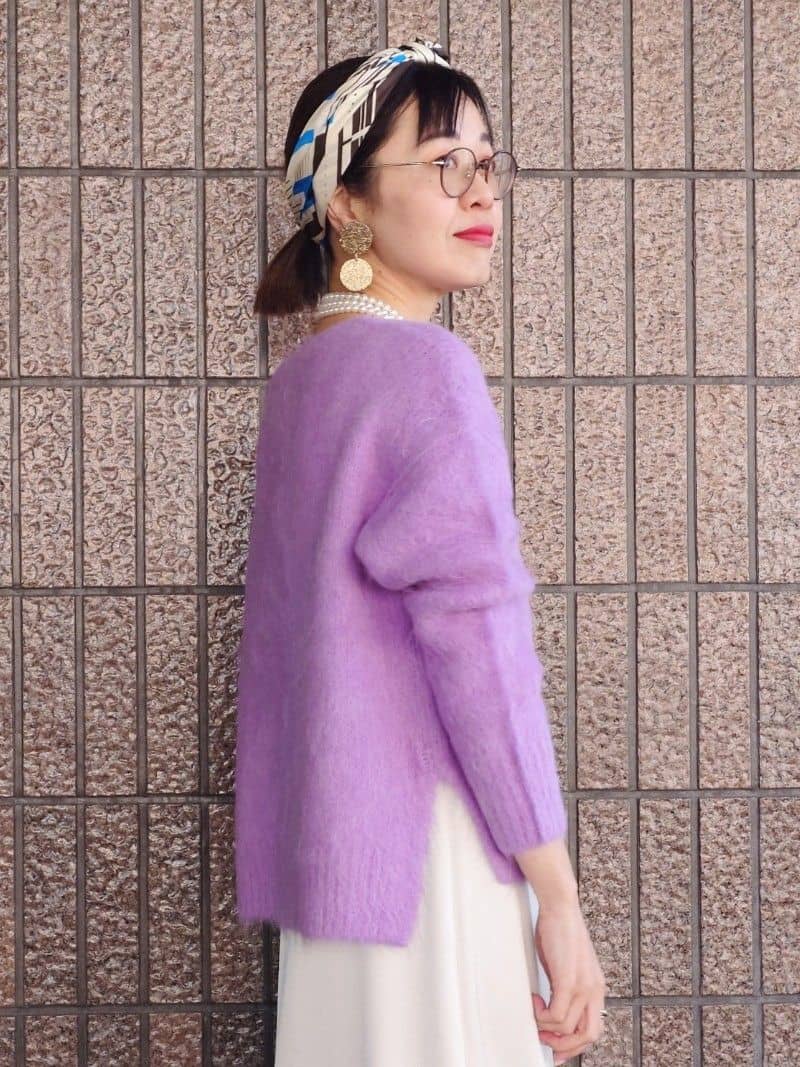 MUTSUKOさんの「UNTITLED｜【ゆったり】アルパカ混シャギー カーディガン」を使ったコーディネート