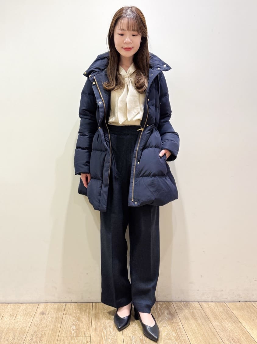 ayaさんの「index｜KAWADAダウンドロストミドルコート【撥水／洗濯機OK／2WAY／静電気防止裏地】《XS～3L》」を使ったコーディネート
