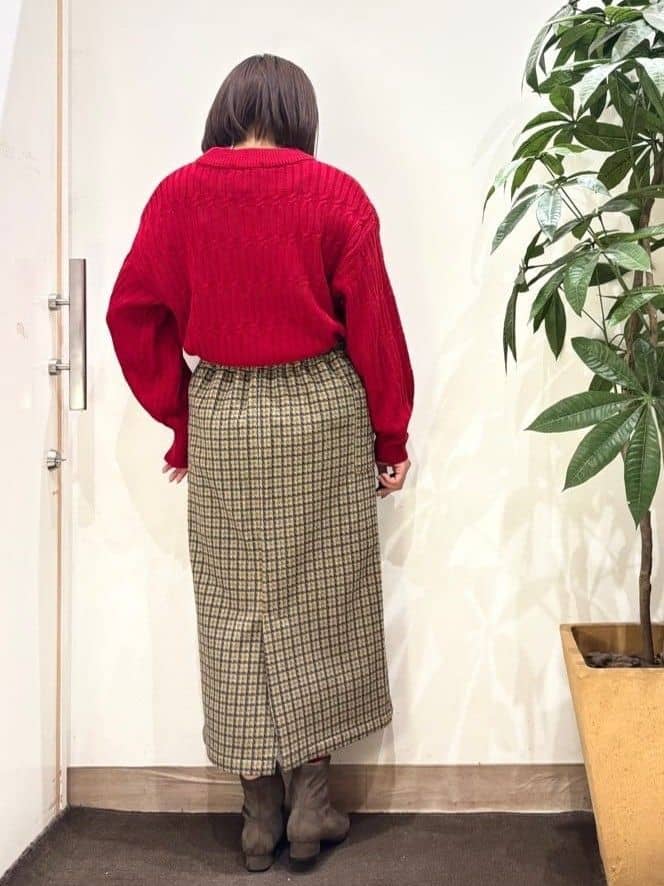 TOWAさんの「SHOO･LA･RUE｜【S-LL/あったか】大人レディな着こなしに シャギーチェックスカート」を使ったコーディネート