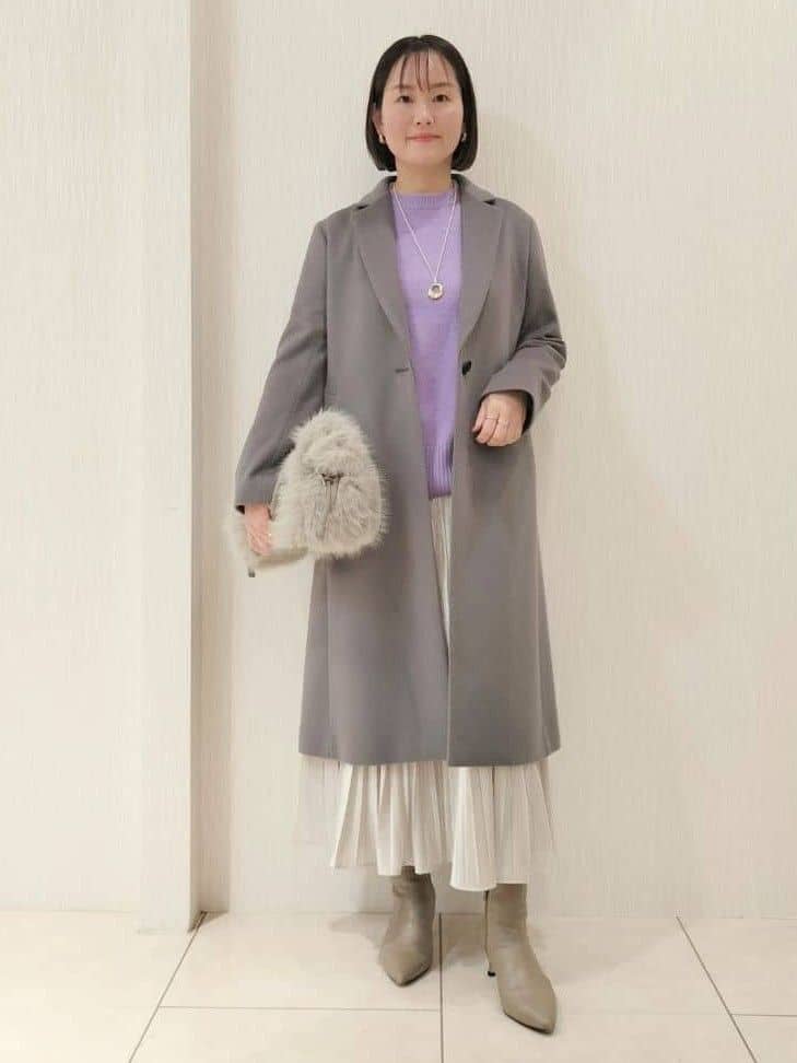 naokoさんの「UNTITLED｜【重ね着もおすすめ/洗える】ウールカシミヤ クルーネックニット」を使ったコーディネート