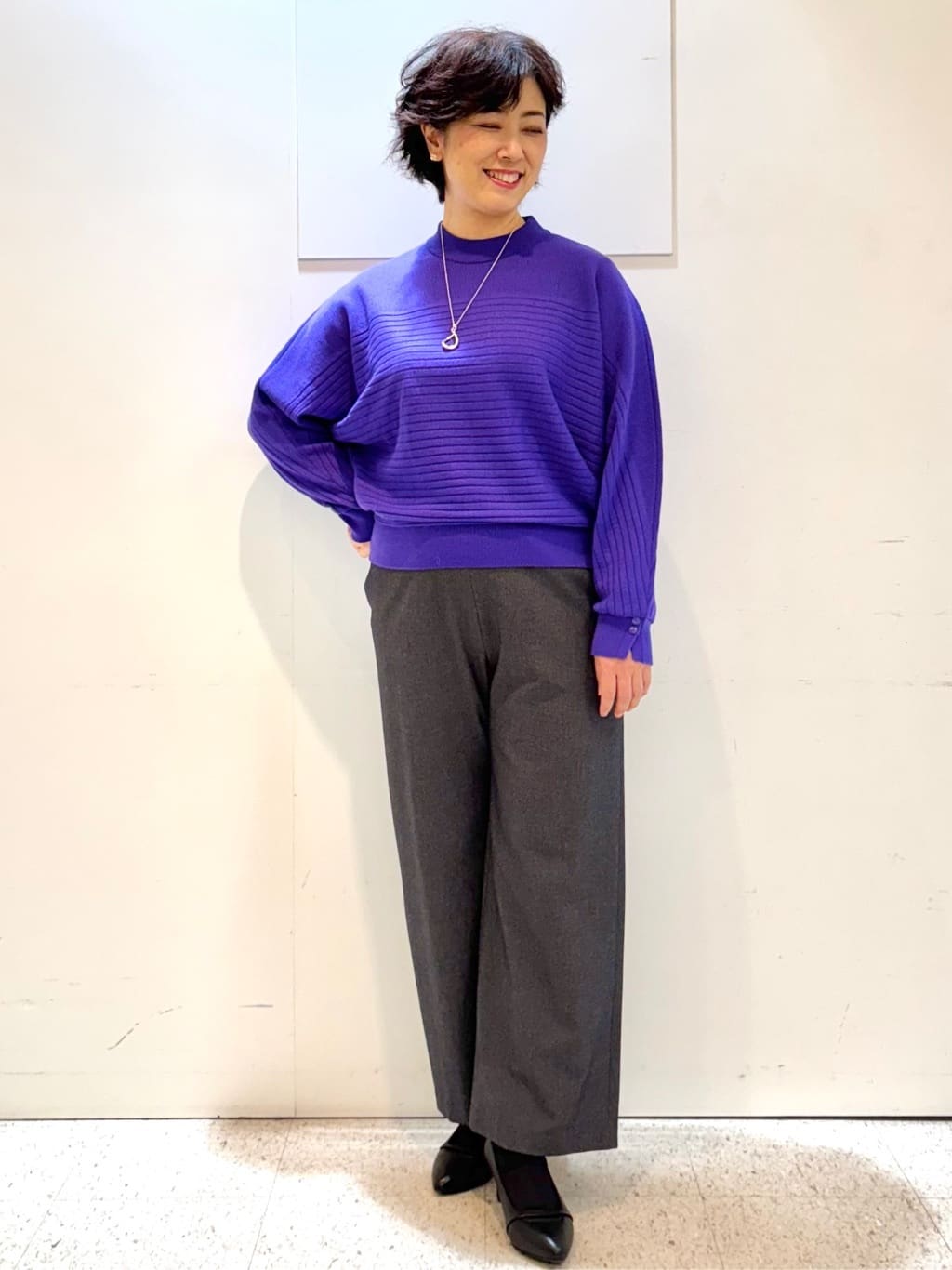 ヤスコさんの「Reflect｜【ゆったりシルエット】ジャージメルトンコクーンジャケット」を使ったコーディネート