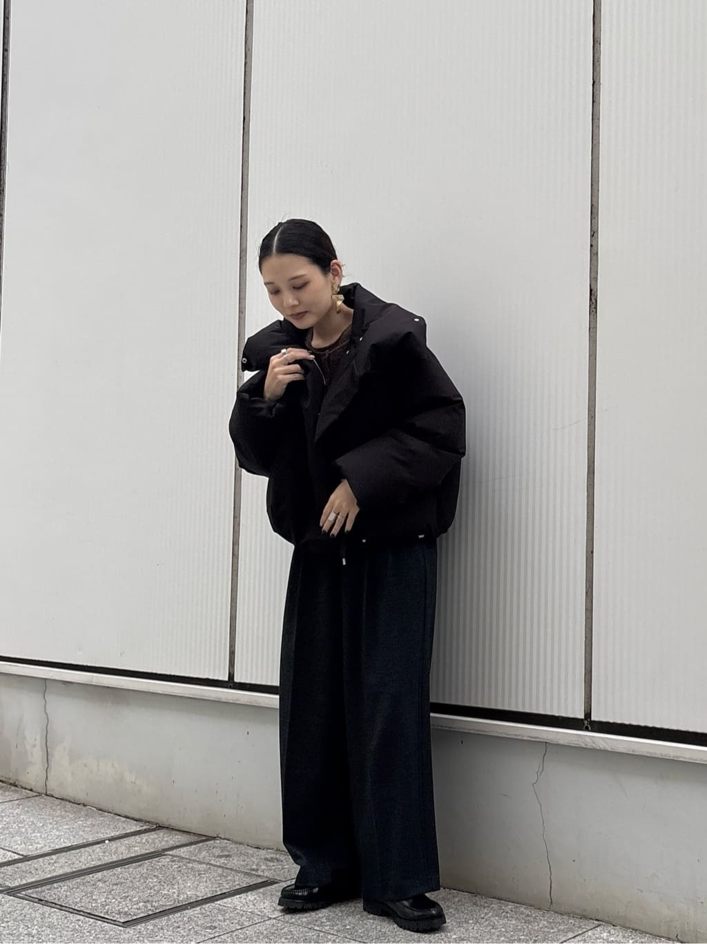 ayanoさんの「INDIVI｜ツイードタックワイドパンツ」を使ったコーディネート