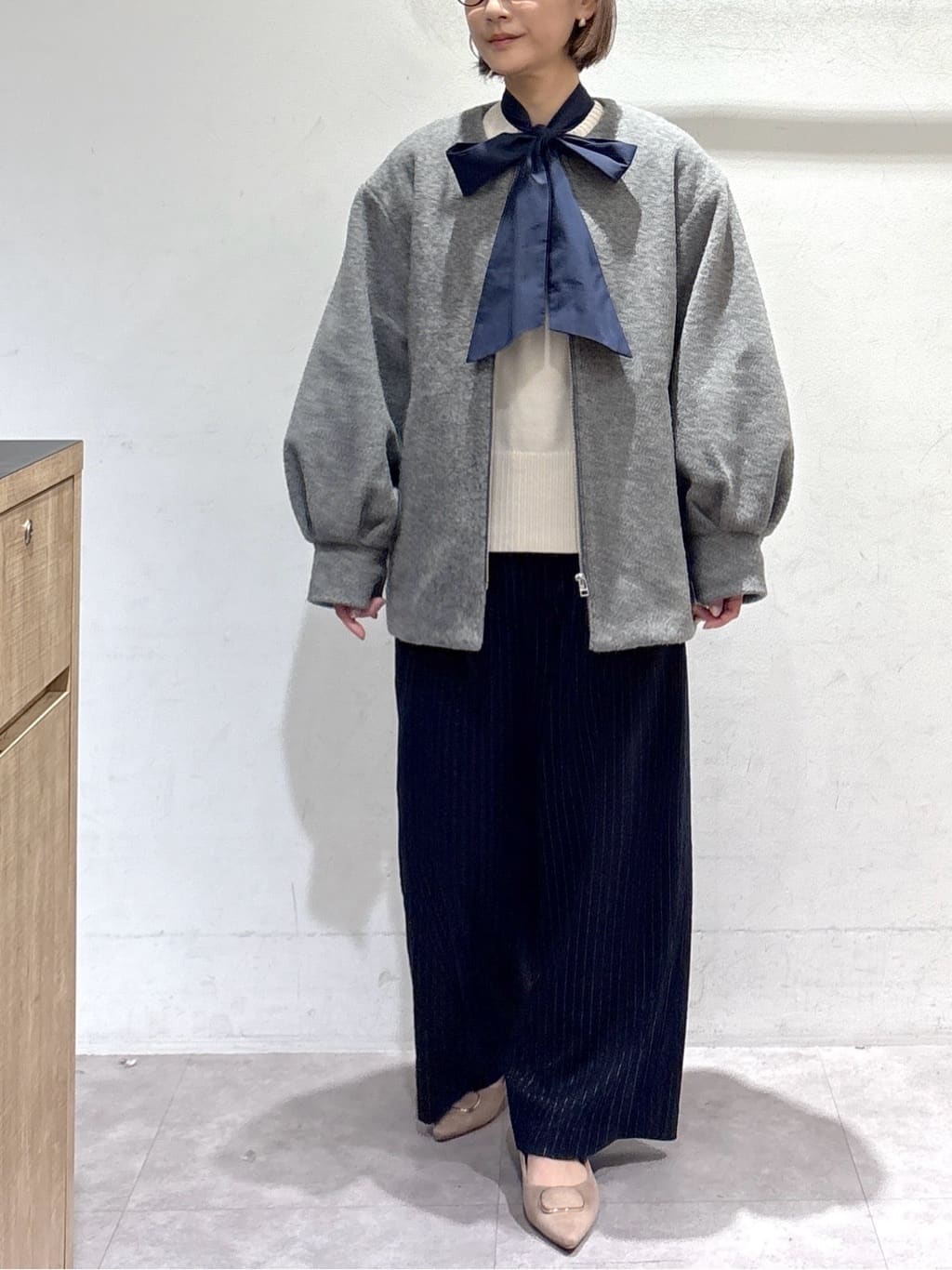 たけねぇさんの「OPAQUE.CLIP｜ラメストライプワイドパンツ【洗濯機OK】」を使ったコーディネート