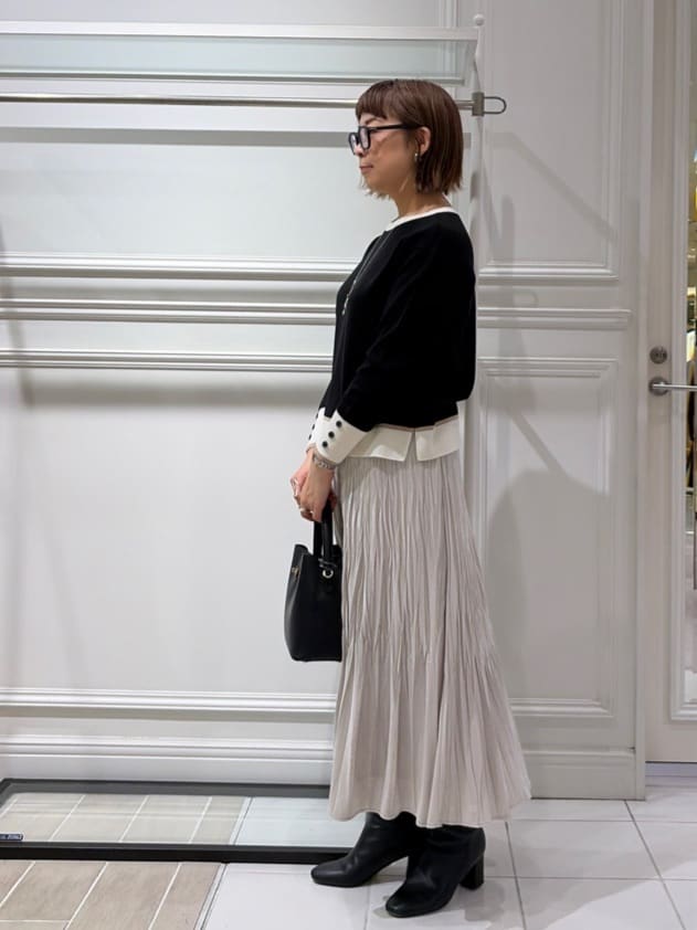 AKKOさんの「UNTITLED｜【アンサンブル可/洗える】ウールミラノリブニット」を使ったコーディネート
