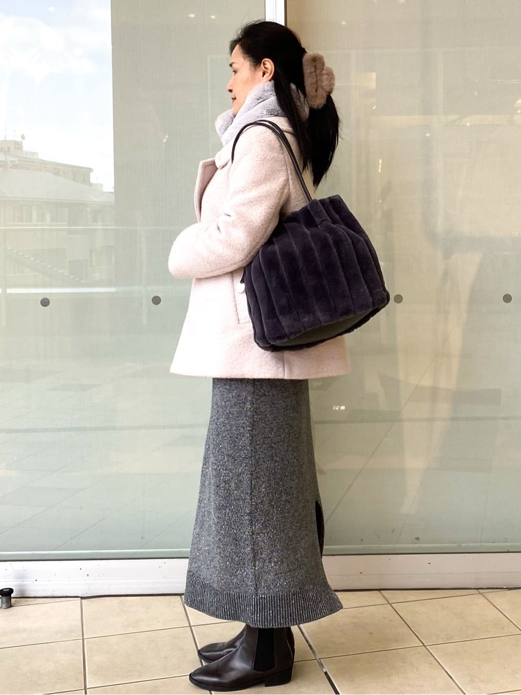 Jeanさんの「OPAQUE.CLIP｜ブークレミドルコート【洗える】」を使ったコーディネート