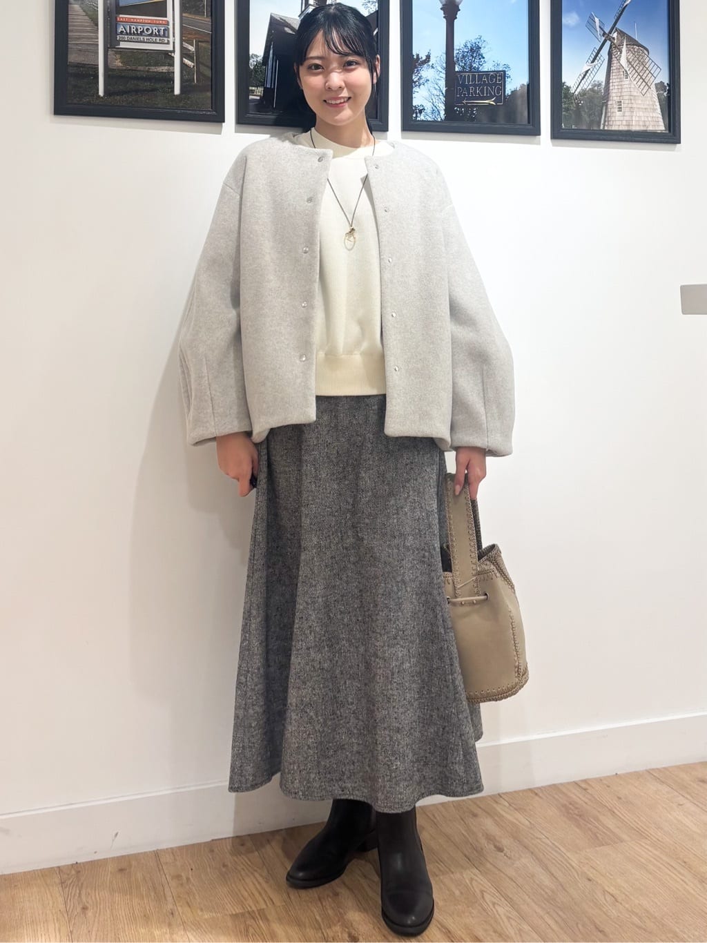 Ririkaさんの「Dessin｜【洗える】Dサガラ刺繍ワッペン付きニット」を使ったコーディネート