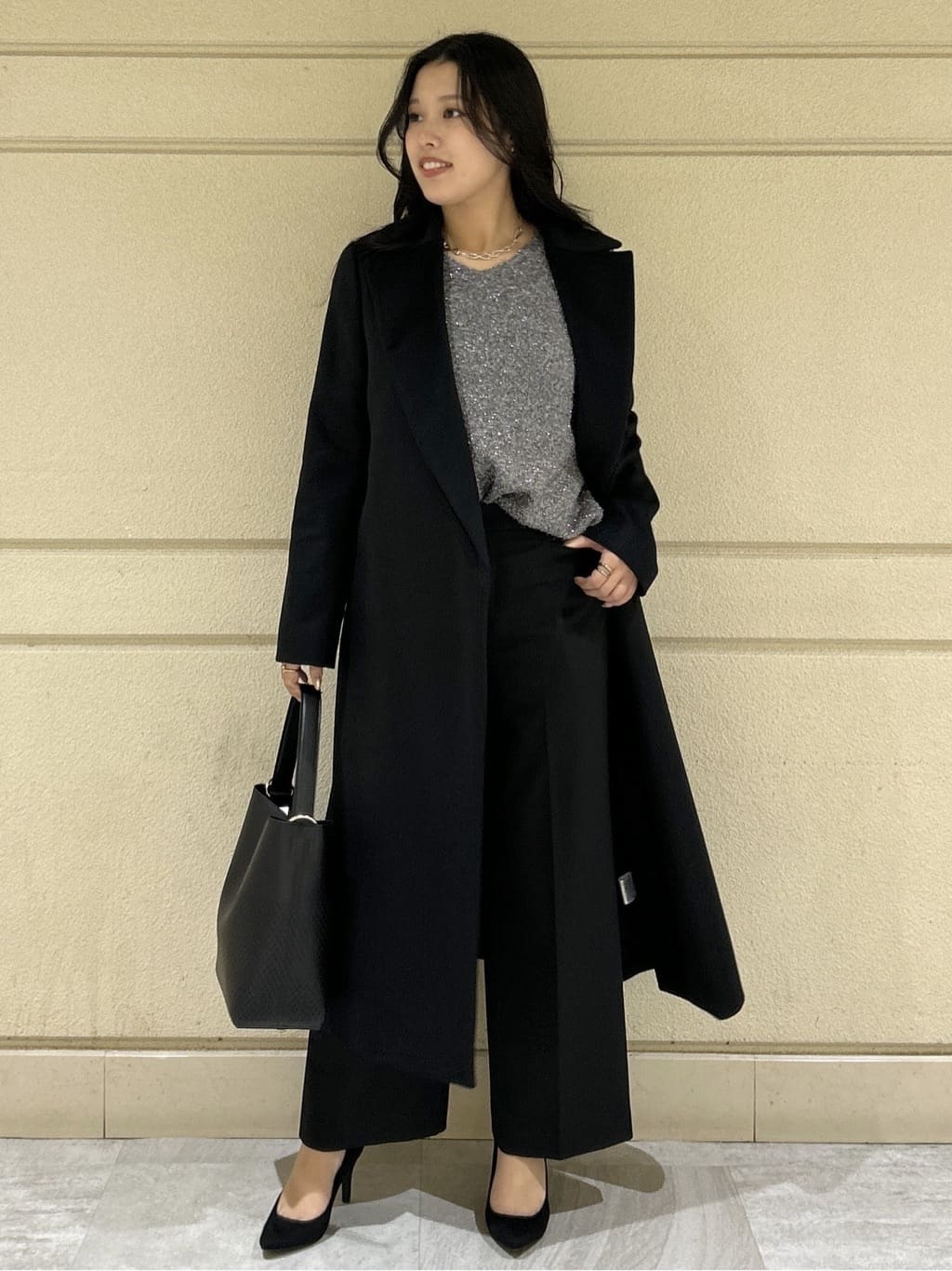 Momokaさんの「COUP DE CHANCE｜【カシミヤ100％／日本製】ロングガウンコート」を使ったコーディネート