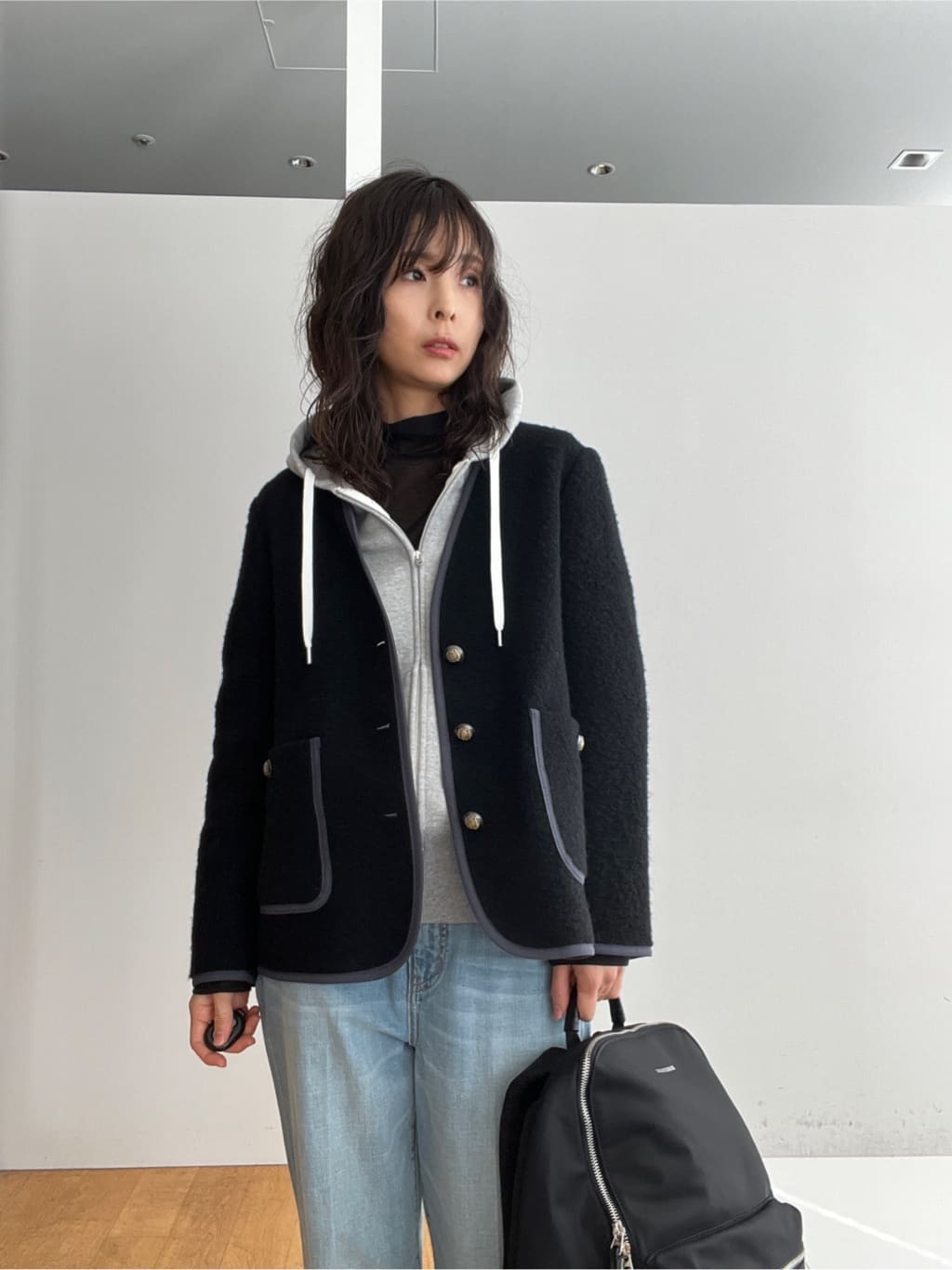 misaさんの「DRESSTERIOR｜デキシー吊裏毛ジップアップパーカ」を使ったコーディネート