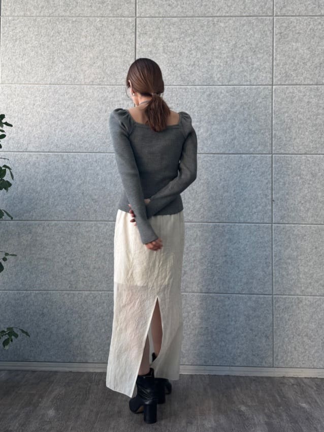 designer yukaさんの「CODE A｜femi gather rib knit」を使ったコーディネート