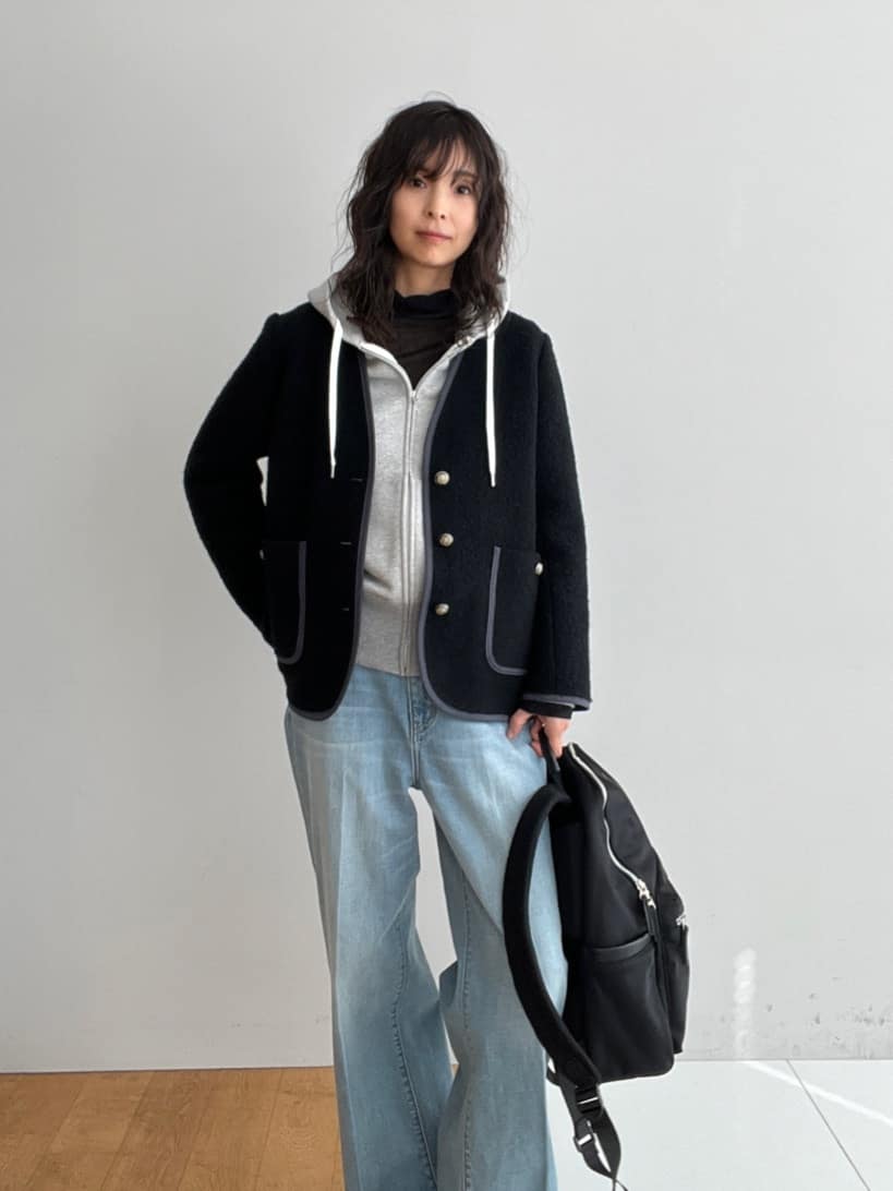 misaさんの「DRESSTERIOR｜デキシー吊裏毛ジップアップパーカ」を使ったコーディネート