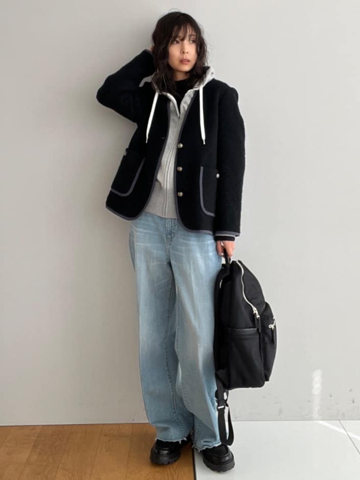 misaさんの「DRESSTERIOR｜デキシー吊裏毛ジップアップパーカ」を使ったコーディネート
