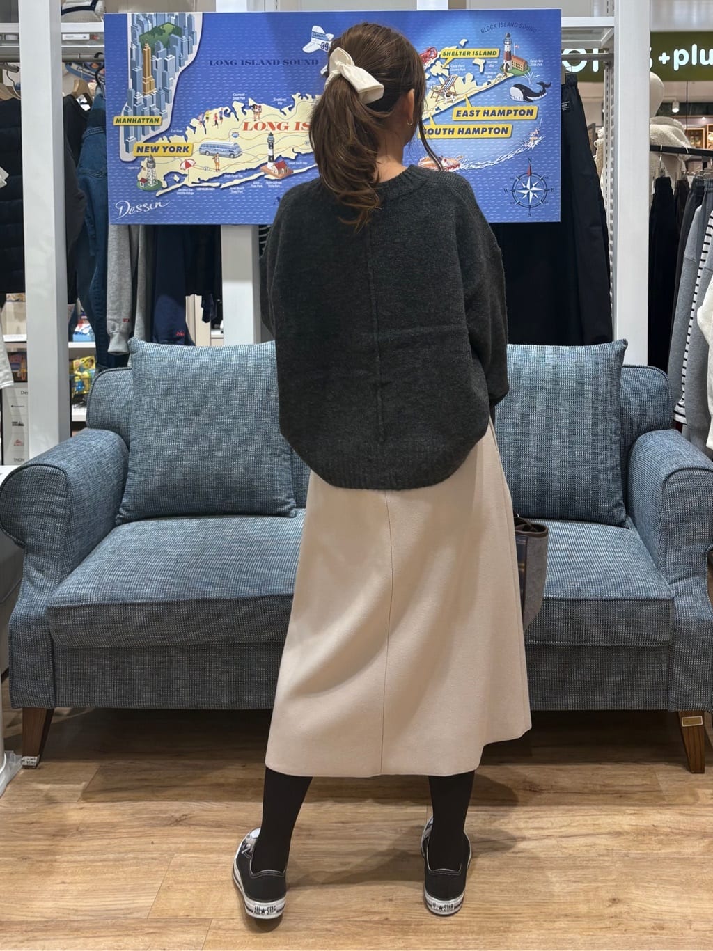 yuinaさんの「Dessin｜【洗える】クルーネックワイドニット」を使ったコーディネート