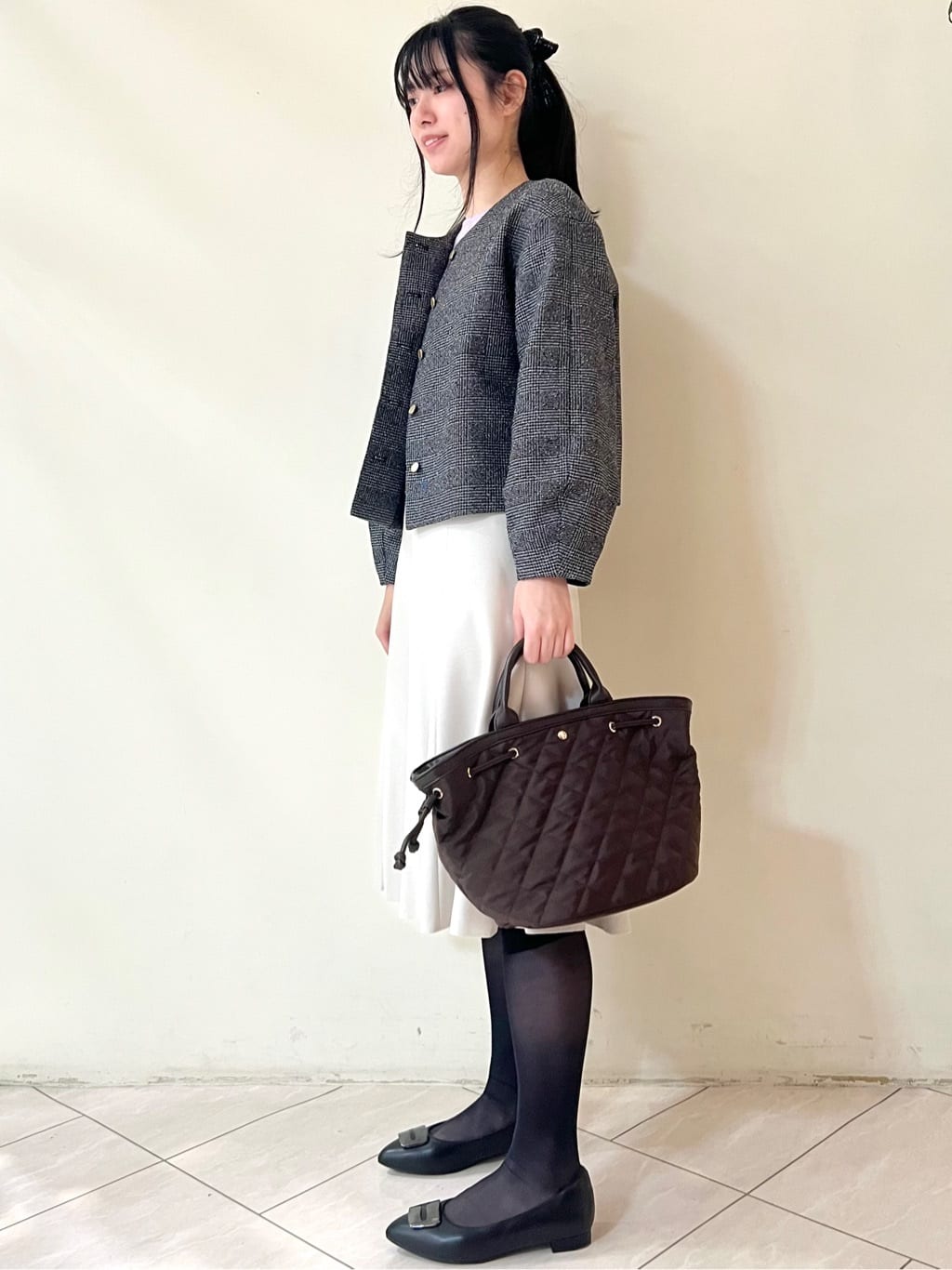 yanaさんの「Reflect｜【選べる8色／スカートにもパンツにも◎】ウール混ボートネックニット」を使ったコーディネート