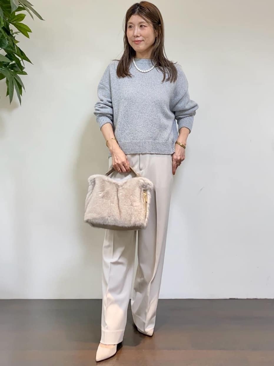 tomoさんの「UNTITLED｜【セットアップ可/ゆったり】ウール混ラメニット」を使ったコーディネート