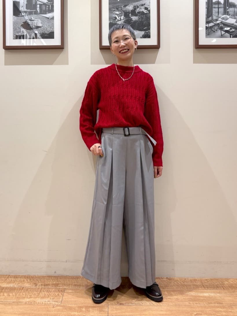 Ayumiさんの「SHOO･LA･RUE｜【洗濯機可／毛玉レス】シンプルケーブル柄ニット」を使ったコーディネート