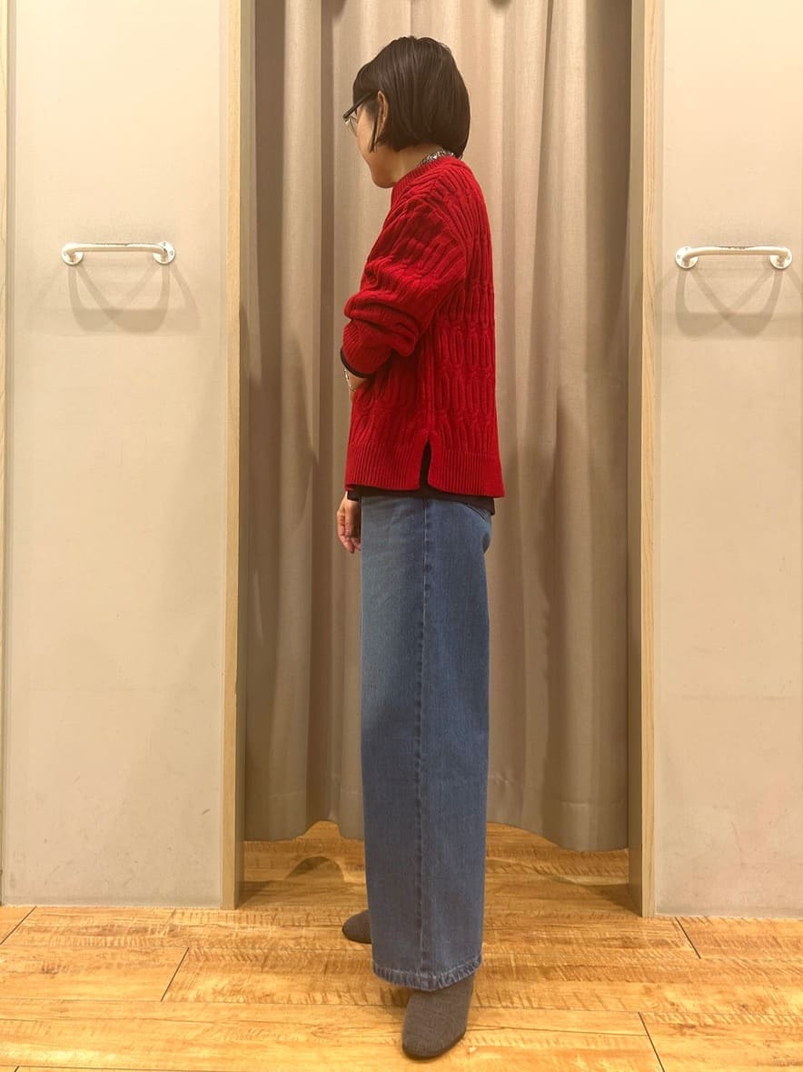 じゅのさんの「SHOO･LA･RUE｜【洗濯機可／毛玉レス】シンプルケーブル柄ニット」を使ったコーディネート
