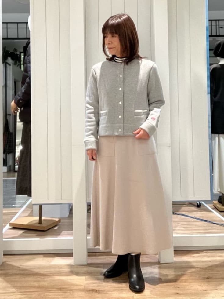 Fujitaさんの「Dessin｜【日本製/洗える】吊り裏毛カーディガン」を使ったコーディネート