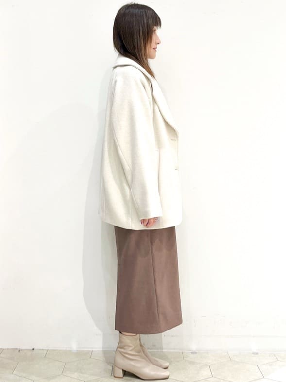 yukariさんの「OPAQUE.CLIP｜カシミヤブレンドウールミドルピーコート」を使ったコーディネート