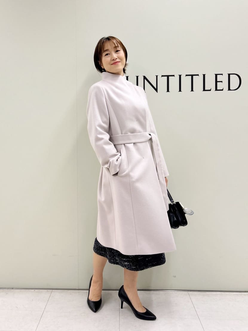 Mikiさんの「UNTITLED｜【洗える/ストレッチ】ツイードジャージワンピース」を使ったコーディネート