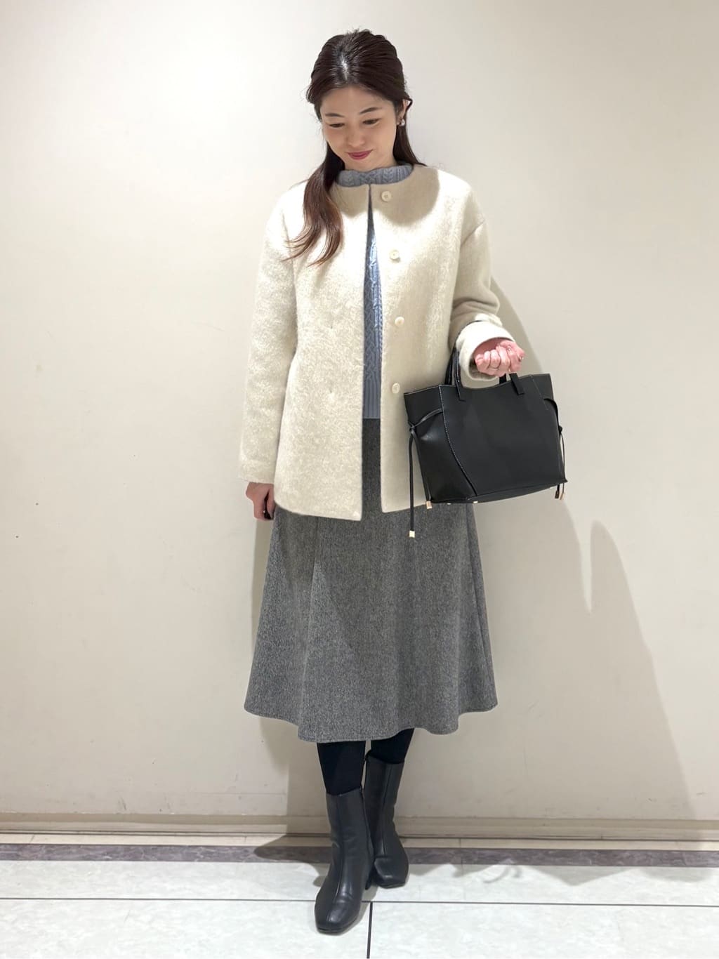 sakiさんの「COUP DE CHANCE｜【手洗い可／日本製】ケーブルニット」を使ったコーディネート