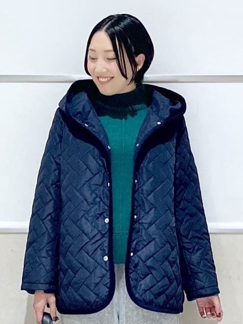 eriko さんの「Dessin｜キルトフードジャケット」を使ったコーディネート