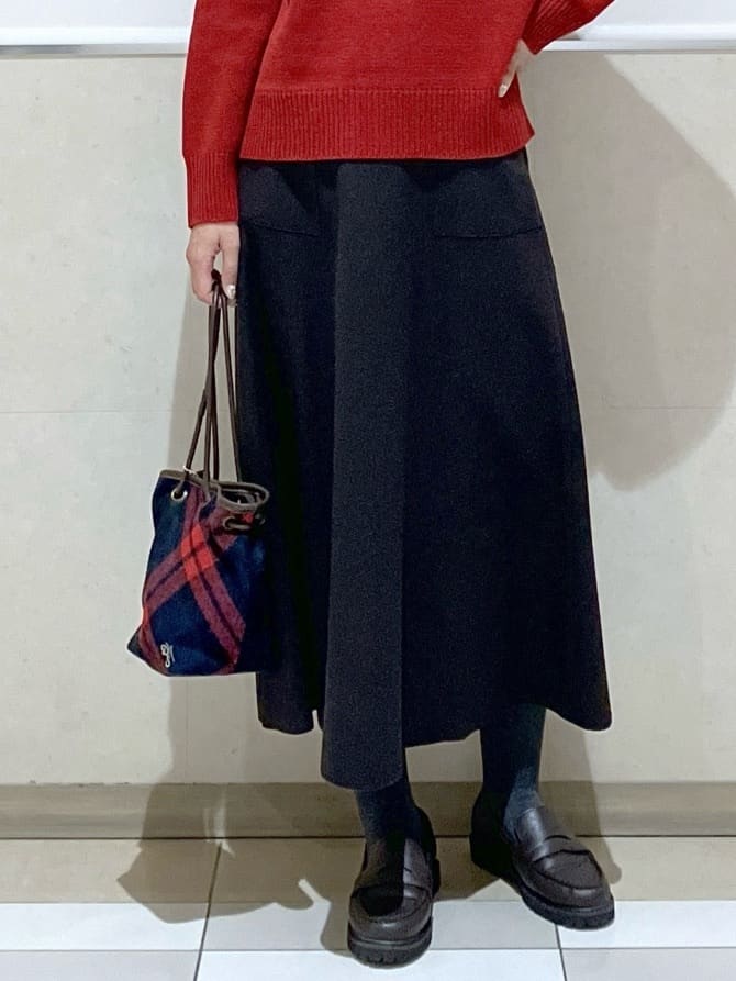 eriko さんの「Dessin｜メルトンジャージフレアスカート」を使ったコーディネート