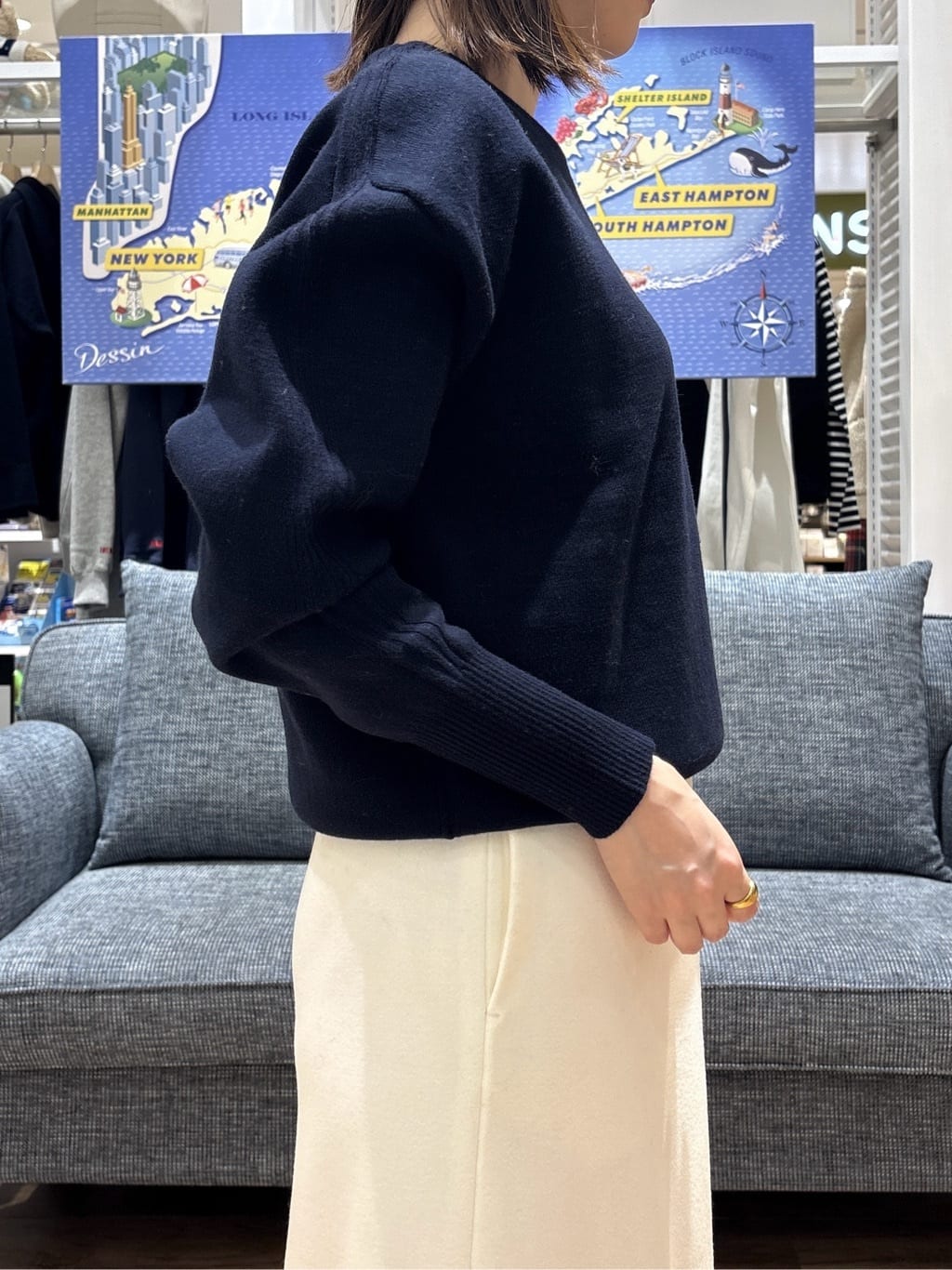 risaさんの「Dessin｜【洗える】カシミヤブレンドスウェットライクニット」を使ったコーディネート