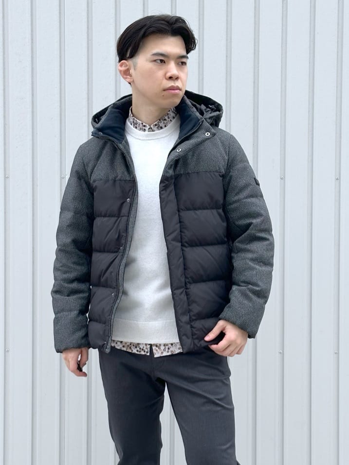 イッシーさんの「TAKEO KIKUCHI｜カラーコンビ ダウンブルゾン」を使ったコーディネート