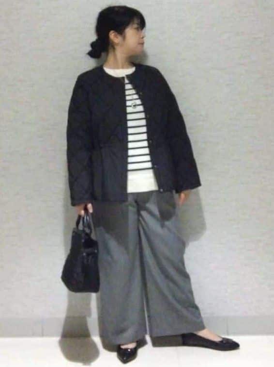 sakoさんの「Reflect｜【気軽な羽織に◎】中綿キルティングショートコート」を使ったコーディネート