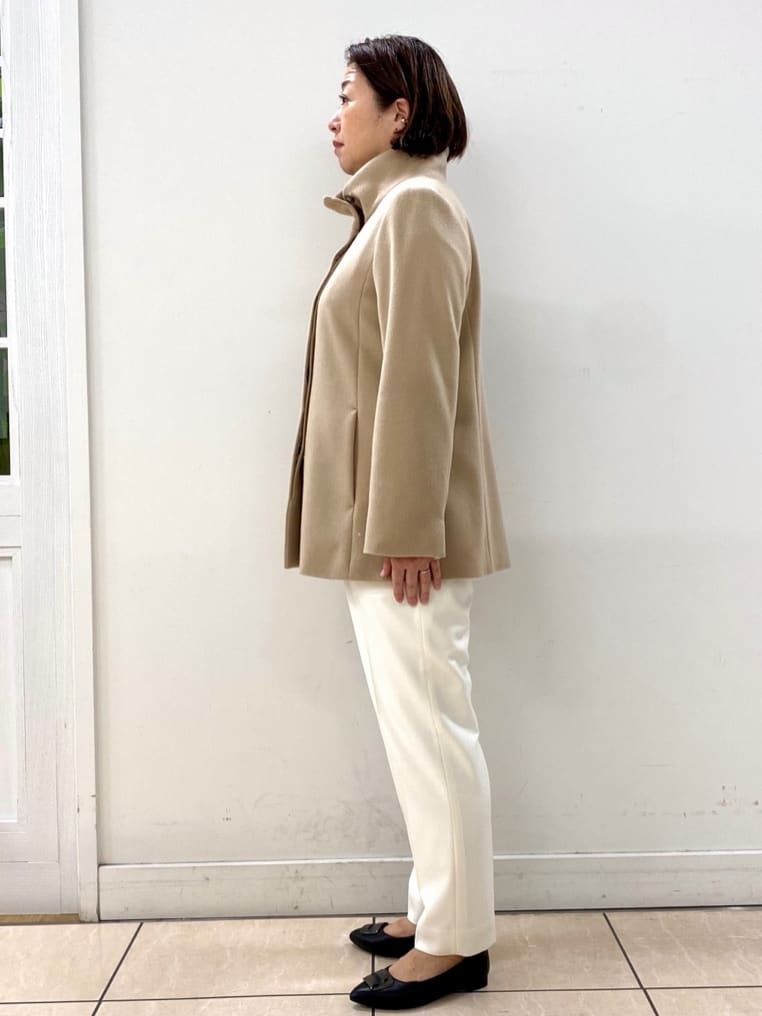 ksmさんの「Reflect｜【SS-4Lサイズ／衿が顔に当たらない◎】スタンドネックミドルコート」を使ったコーディネート