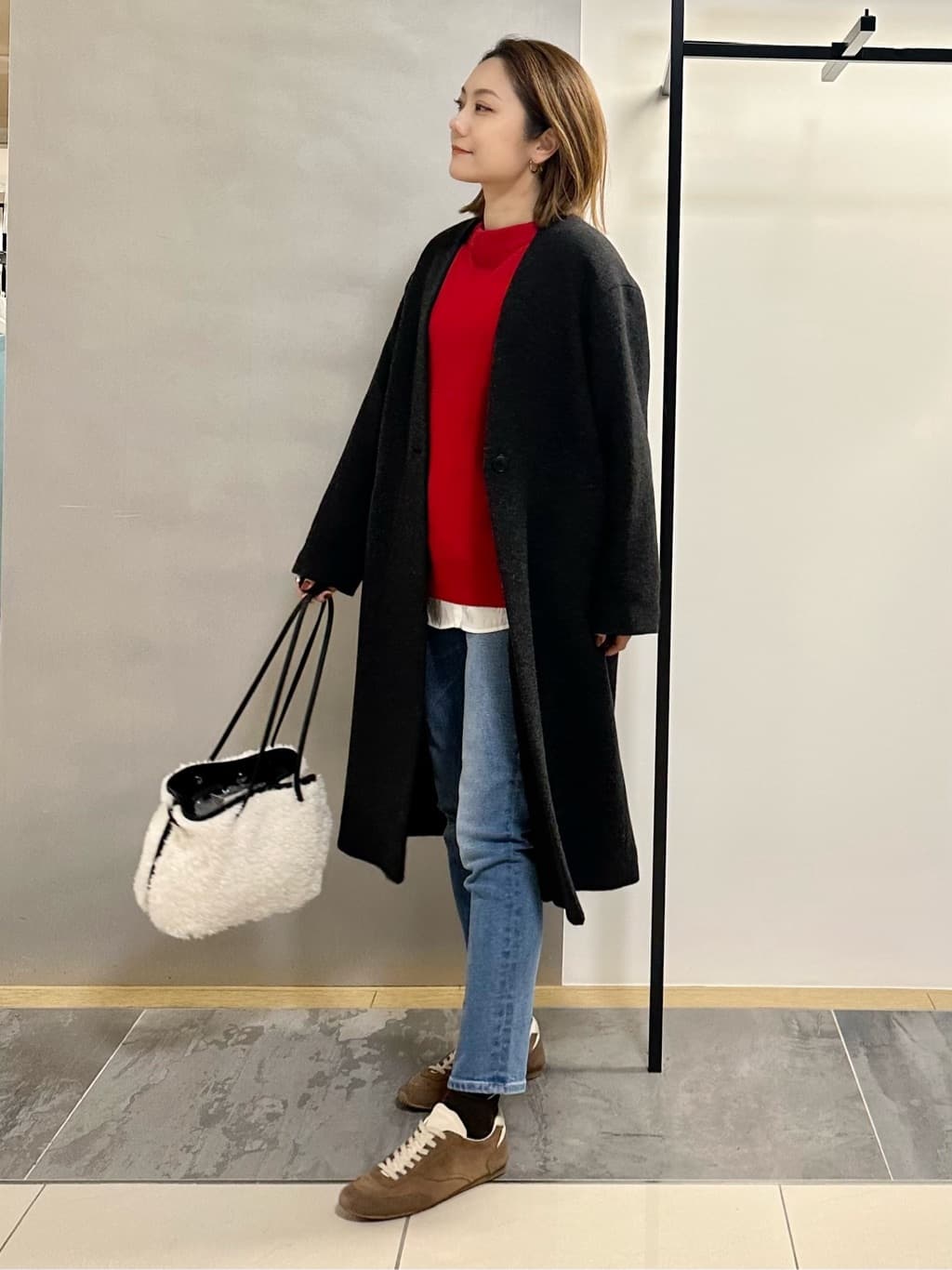 MAIさんの「INDIVI｜【軽量／ウール混】ライトフォルム ロングコート」を使ったコーディネート