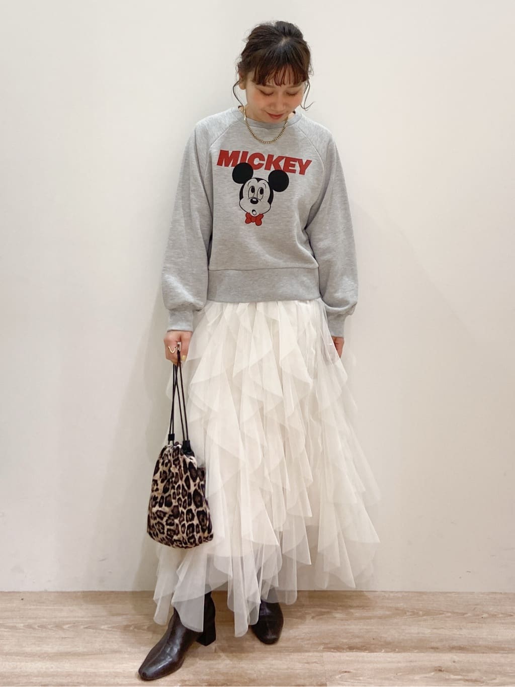 risayanさんの「OPAQUE.CLIP｜《Mickey Mouse》プリントアソートスウェット【洗濯機OK】」を使ったコーディネート