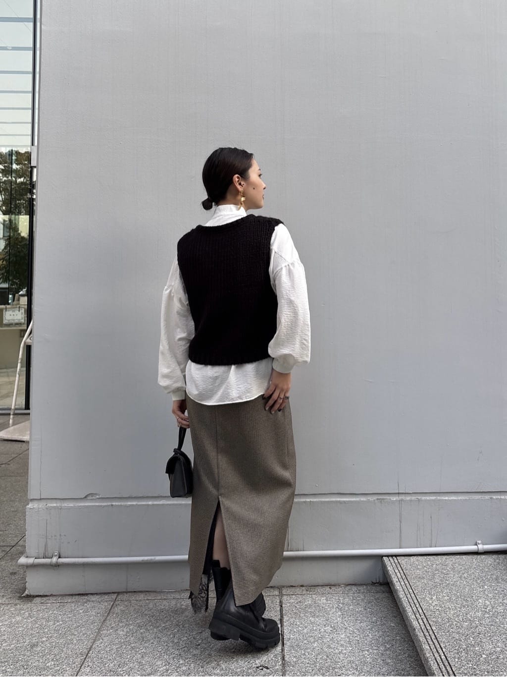 ayanoさんの「INDIVI｜ガンクラブチェックタイトスカート」を使ったコーディネート