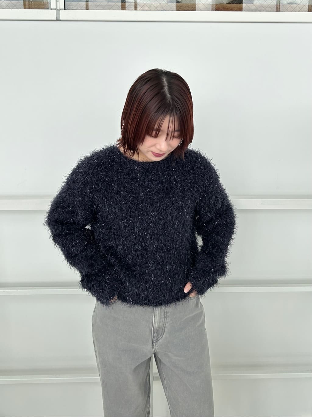 RINAさんの「OPAQUE.CLIP｜シャギーラメニット【洗濯機OK】」を使ったコーディネート