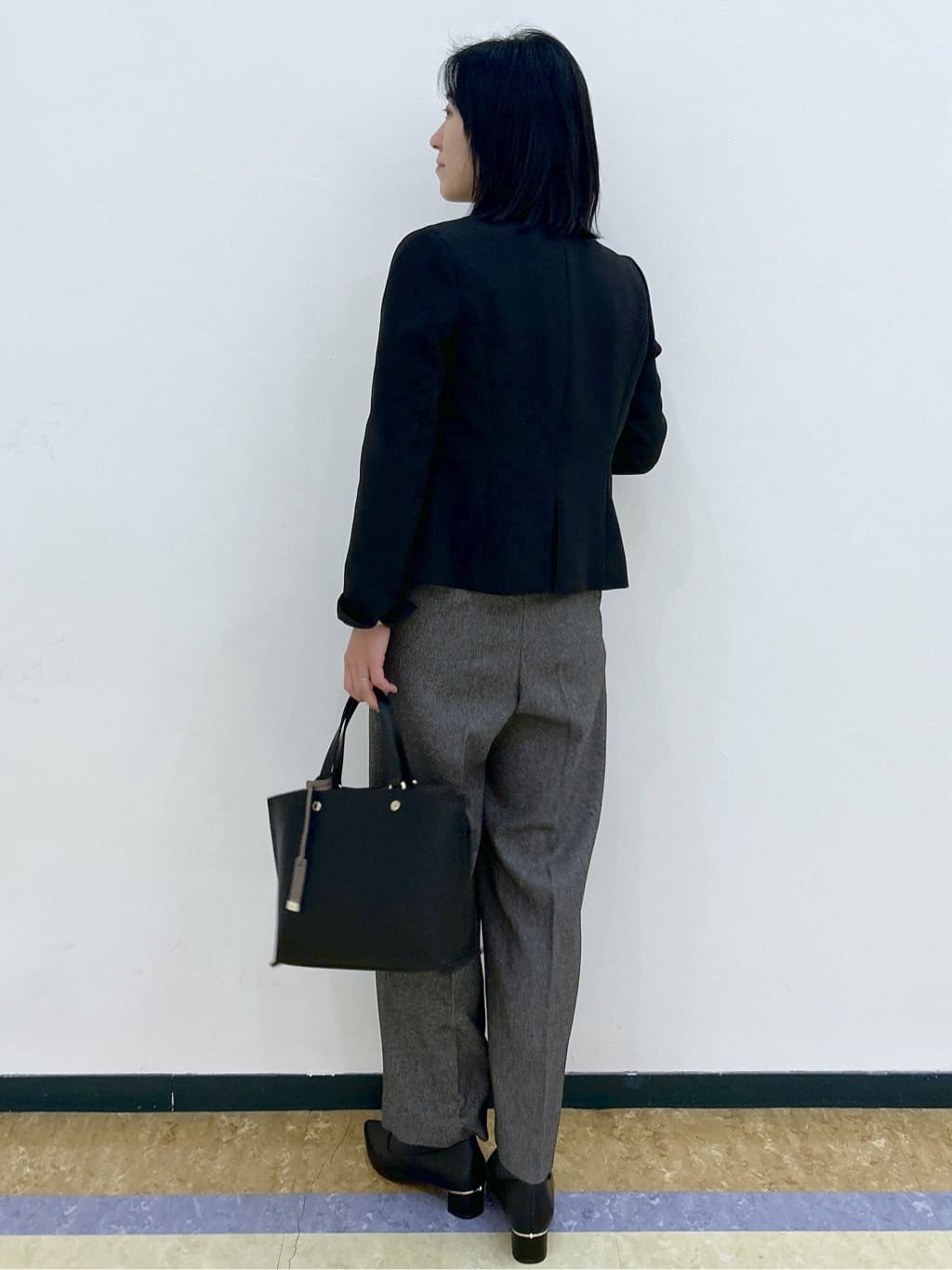 su.さんの「index｜ストレッチノーカラージャケット／セットアップ対応【洗濯機洗い可／イージーアイロン／防シワ】」を使ったコーディネート