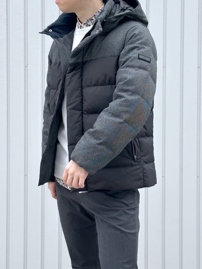 イッシーさんの「TAKEO KIKUCHI｜カラーコンビ ダウンブルゾン」を使ったコーディネート