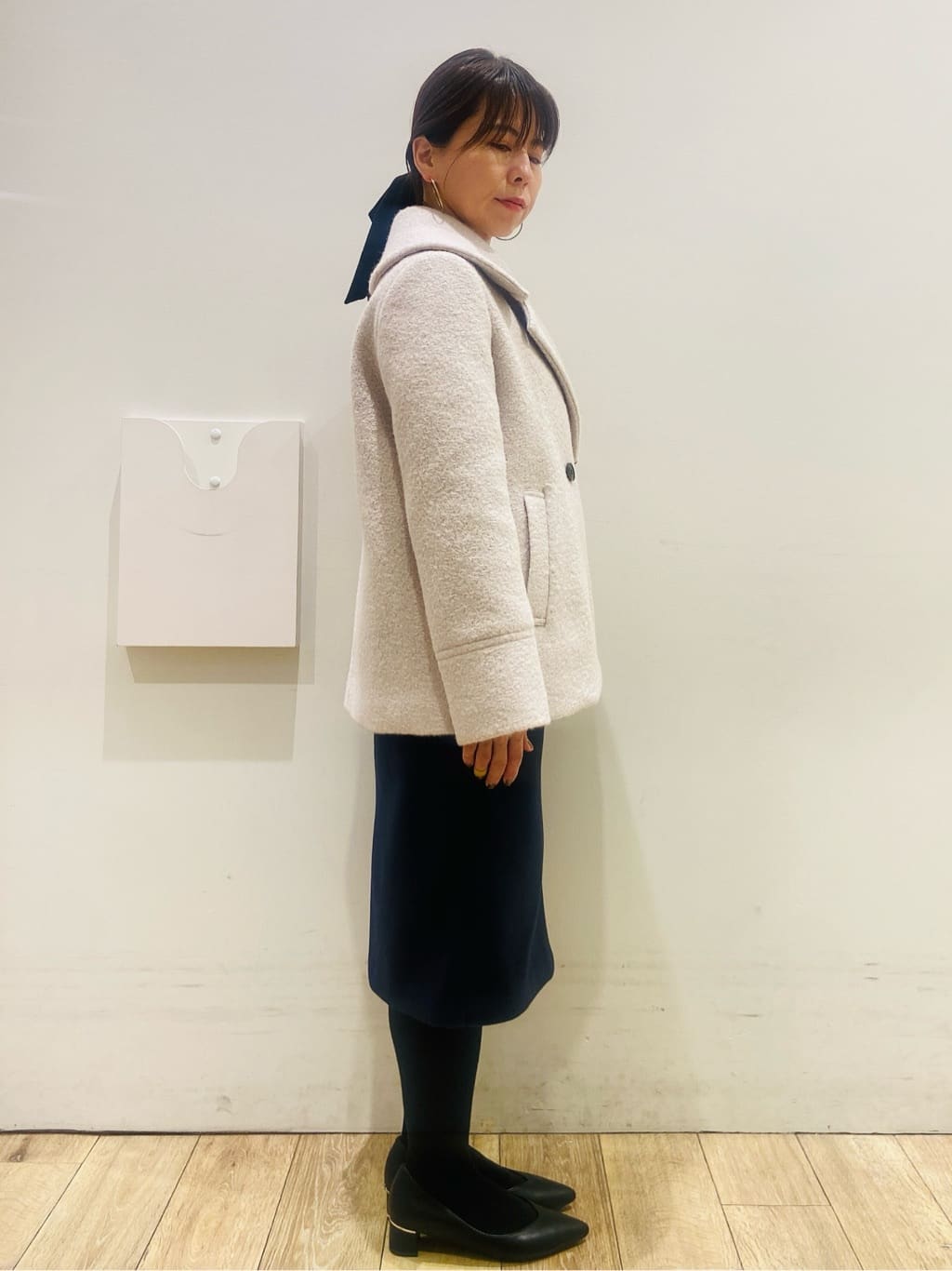 YUKOさんの「index｜ブークレミドルコート【洗える】」を使ったコーディネート