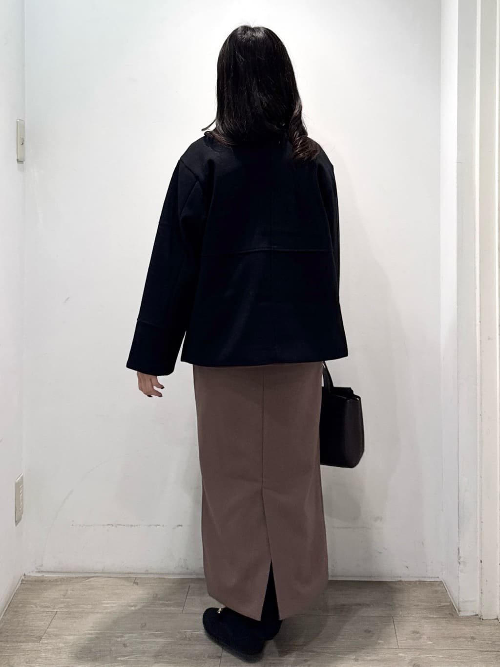 yuicciさんの「OPAQUE.CLIP｜ウールライクメルトンノーカラーコート【洗濯機洗い可】」を使ったコーディネート