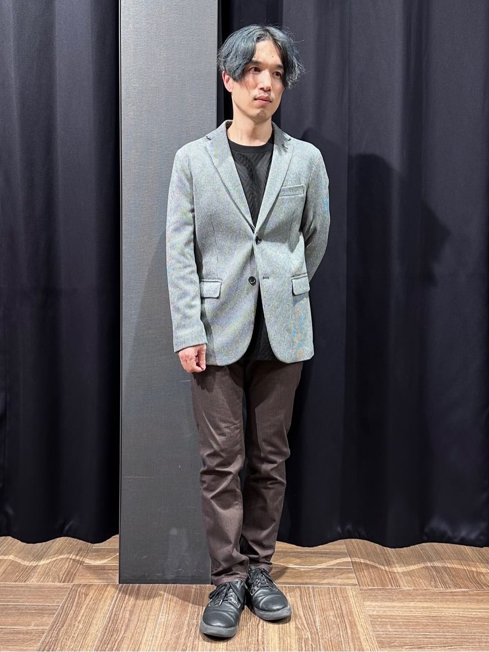 tomoyaさんの「THE SHOP TK｜ツイードライクジャージジャケット【セットアップ可／洗濯機OK】」を使ったコーディネート
