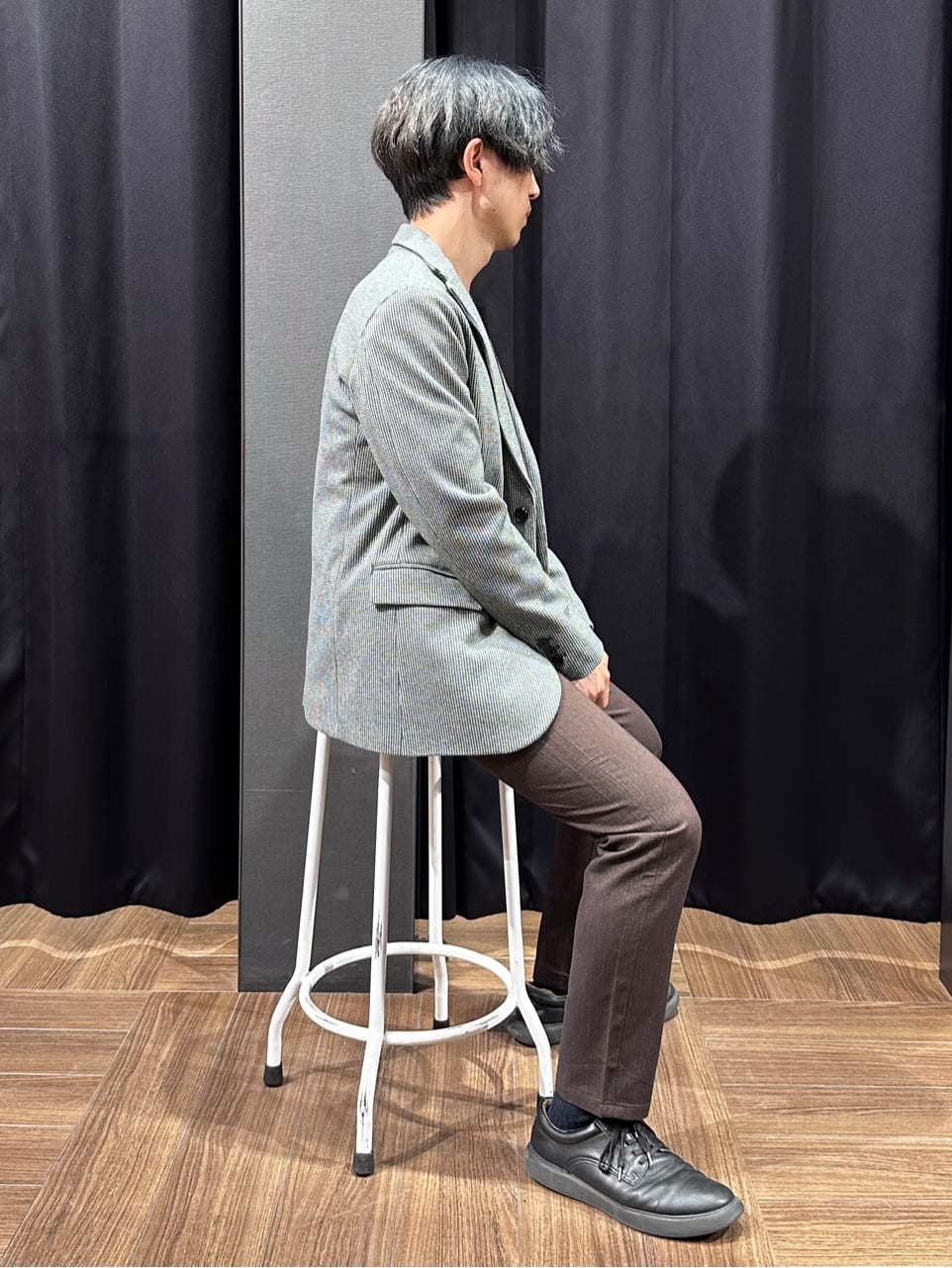 tomoyaさんの「THE SHOP TK｜ツイードライクジャージジャケット【セットアップ可／洗濯機OK】」を使ったコーディネート