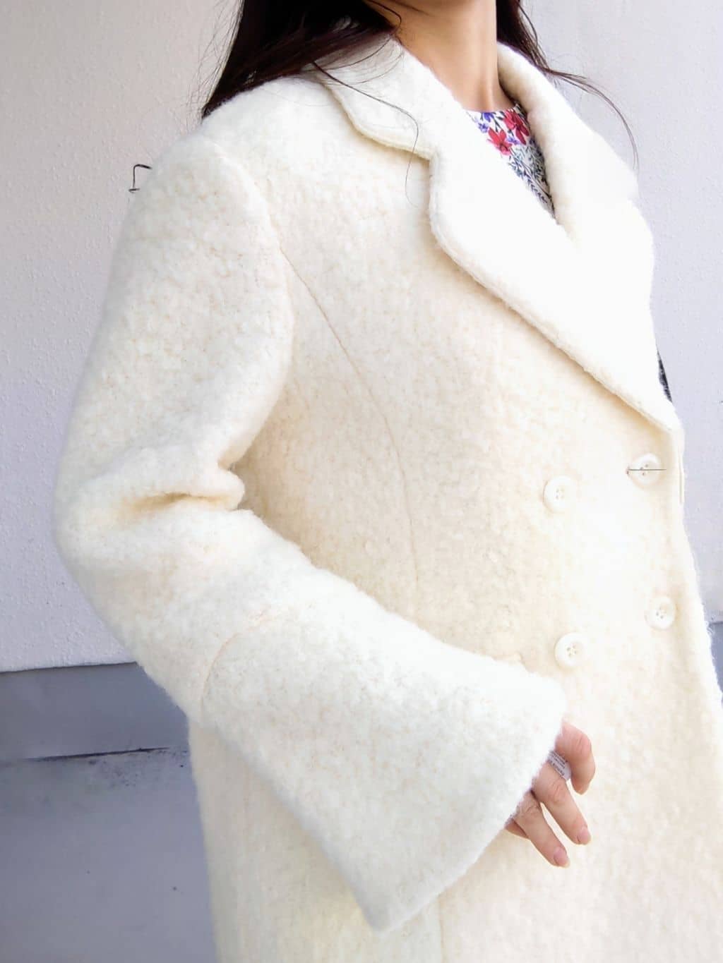 keinaさんの「SunaUna｜【COLLECTION LINE】ブークレーコート」を使ったコーディネート