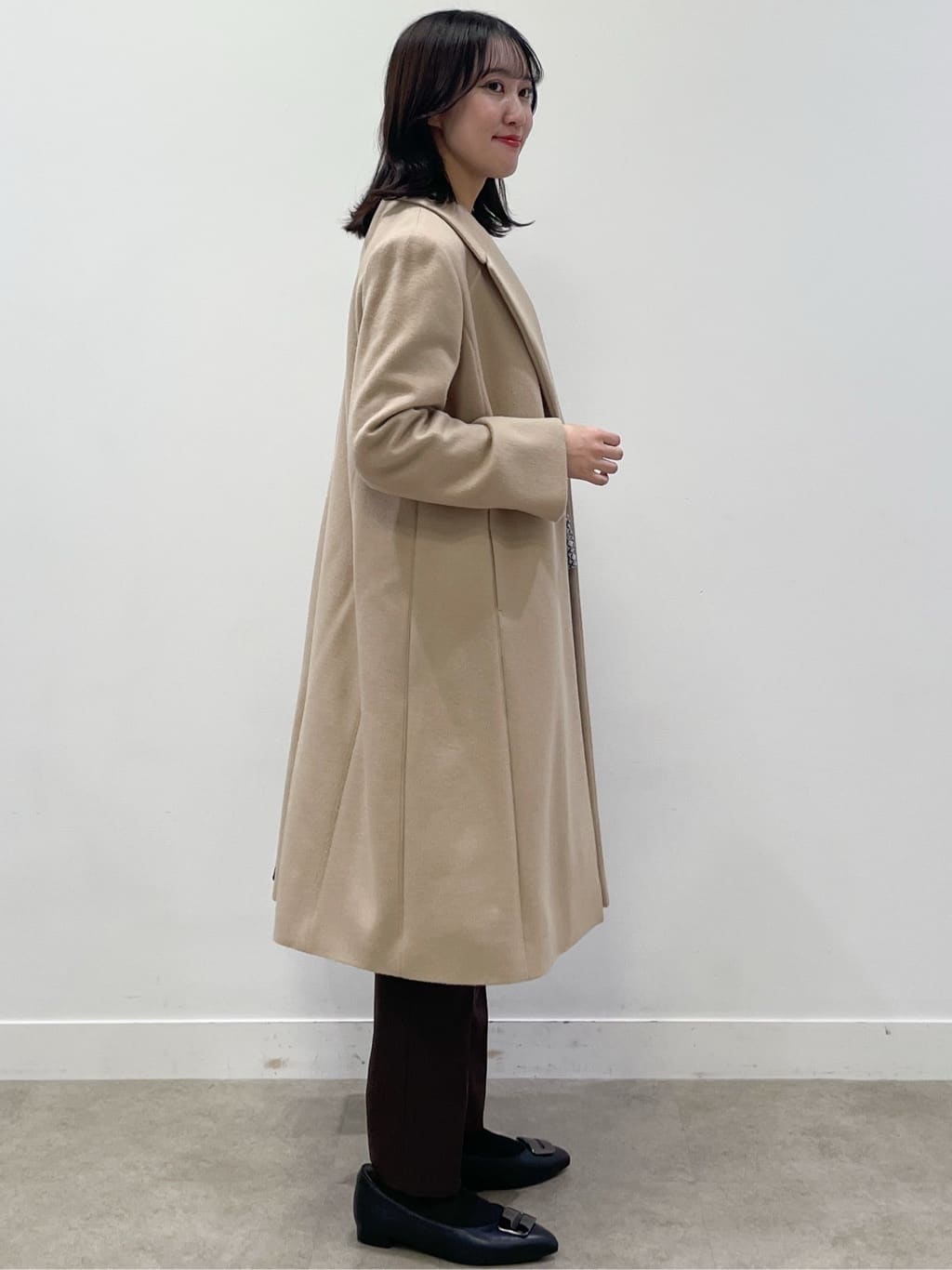 yukariさんの「Reflect｜【SS-4Lサイズ／選べる6色】テーラードカラーロングウール混コート」を使ったコーディネート