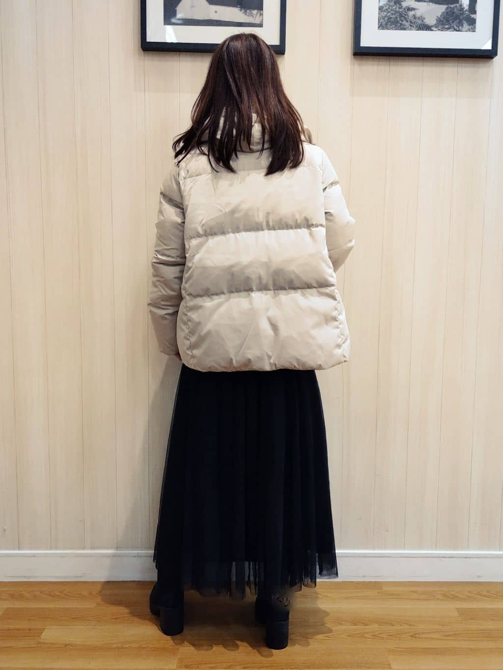 yseさんの「SHOO･LA･RUE｜【撥水/洗える】ショートフーディーダウン」を使ったコーディネート