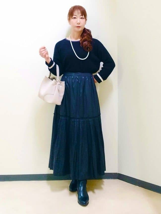花さんの「Reflect｜【腰周りすっきり◎】プリーツギャザースカート」を使ったコーディネート