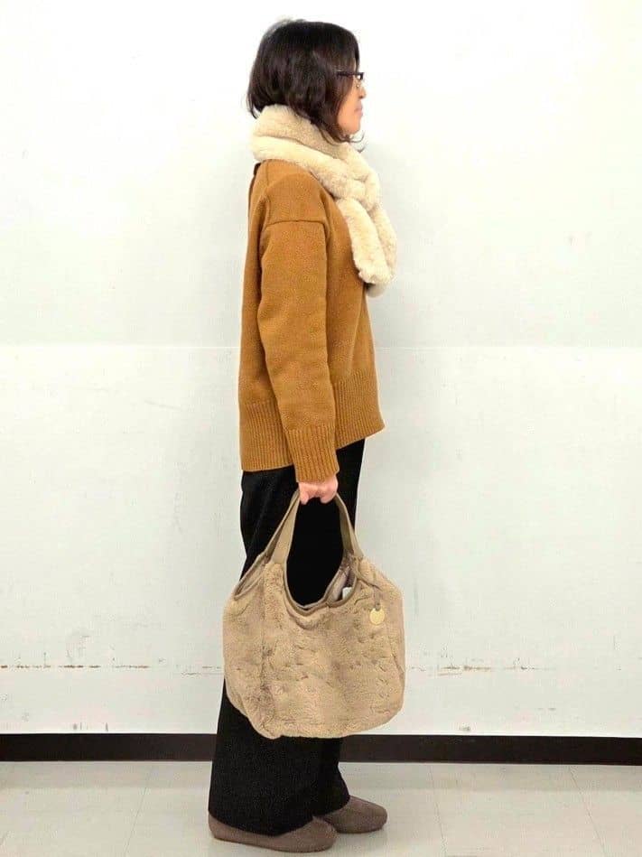 くまみさんの「OPAQUE.CLIP｜ウォームタッチ イージーワイドパンツ【洗濯機洗OK／ストレッチ】≪SS～LL≫」を使ったコーディネート