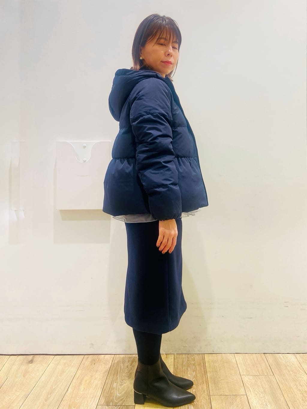 YUKOさんの「index｜KAWADAダウンペプラムショートコート【撥水／洗濯機OK／静電気防止裏地】」を使ったコーディネート